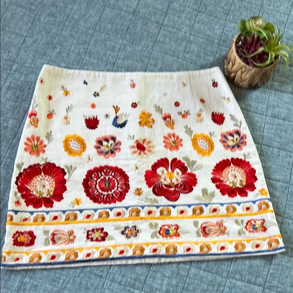 TOPSHOP Floral Embroidered Boho 100% Cotton Mini Skirt | 6 - Picture 2 of 11